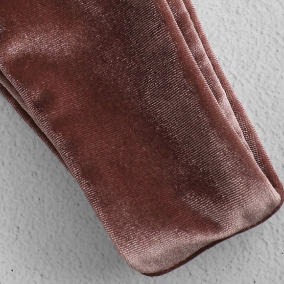 Khaki Velvet Triangle Two Piece Bikini Set - Picture 5 of 8